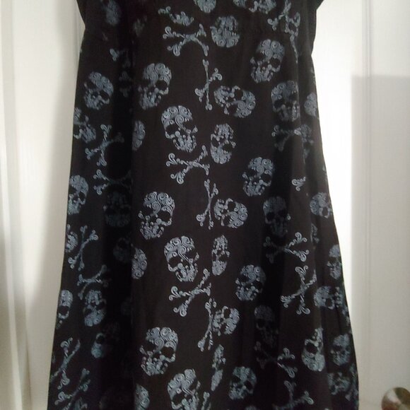 Tripp NYC Daang Goodman Skull Crossbones Whimsy Goth Grunge Dress Vampy - Picture 7 of 13